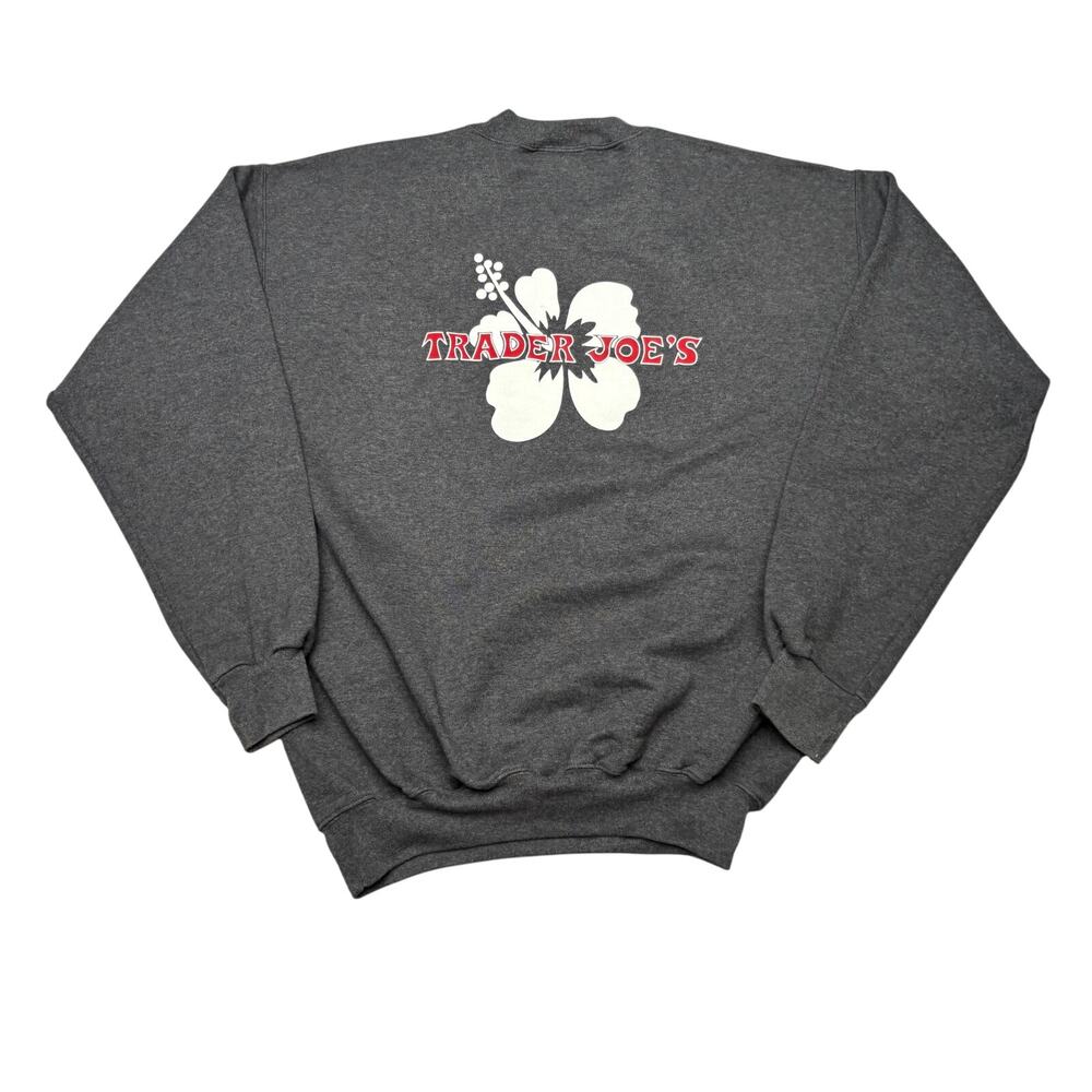 Vintage Trader Joe's Crewneck Sweatshirt Medium Hibiscus Pullover Employee